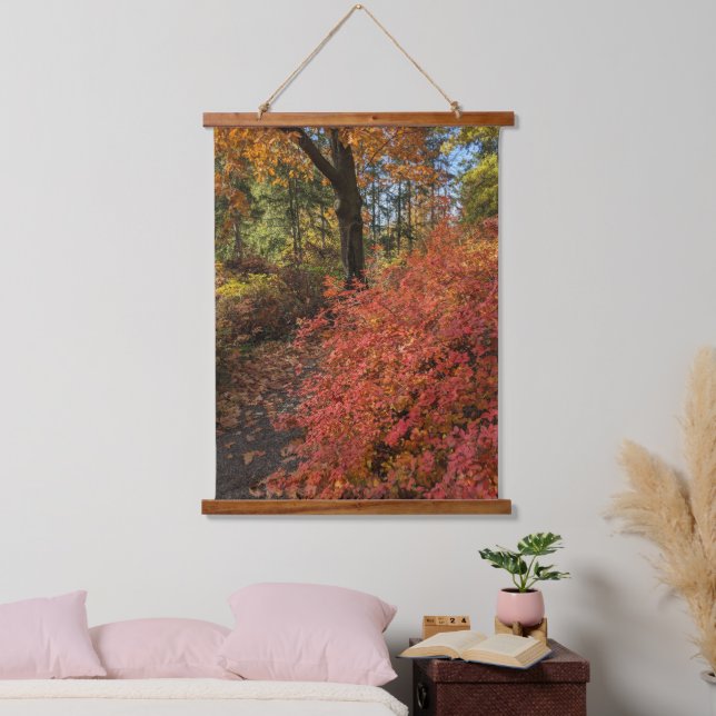 Walk Through an Autumn Color Botanical Garden Hanging Tapestry (Bedroom)
