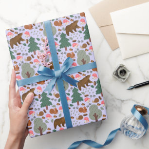Walk Through the Woods on Light Purple Wrapping Paper