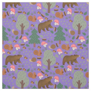 Walk Through the Woods on Medium Purple Fabric