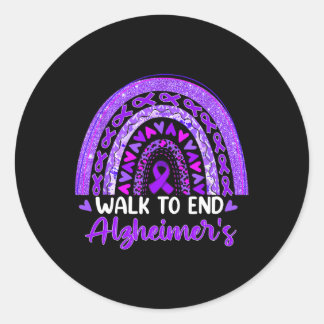 Walk To End Heimerheimer Disease Awareness Purple  Classic Round Sticker