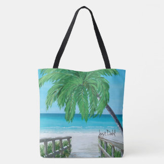 Walk to Paradise Palm Tree Just Dahl Tote Bag