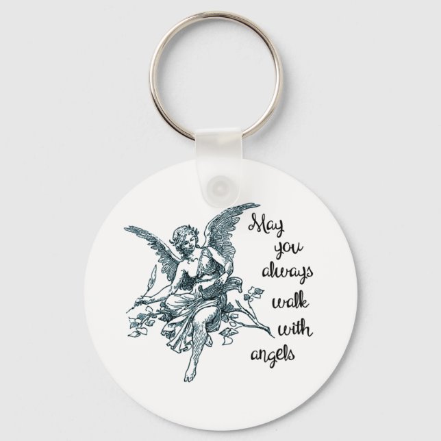 Walk With Angels, Grief And Loss Keychain (Front)