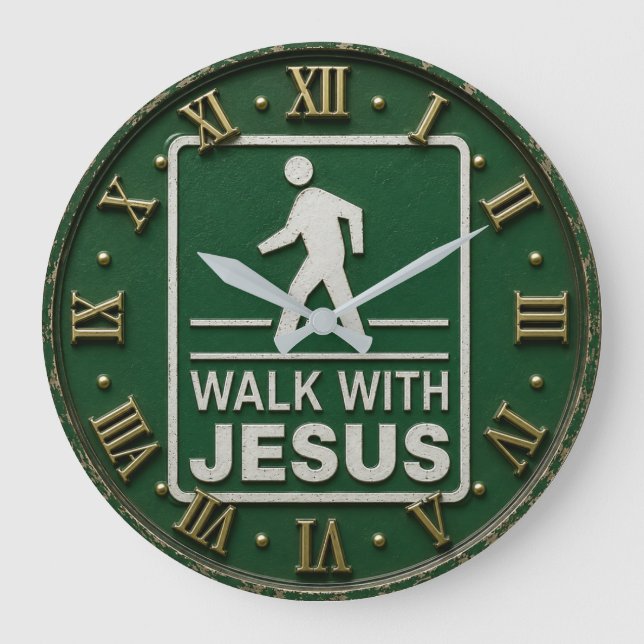 Walk with Jesus Christian Large Clock (Front)