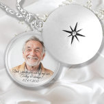 Walk with me today, Dad! Wedding, Photo, Memorial  Locket Necklace<br><div class="desc">"Dad, i know you are by my side. Today & always!" Personalized, Photo, Text, Wedding Memorial Locket Necklace. Personalizing this pendant is quick and easy – simply upload your favourite photo, edit the text if desired, and you're done in under a minute! Keep the memory of a loved one close...</div>