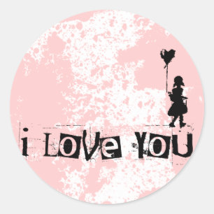 walk your heart : i love you classic round sticker