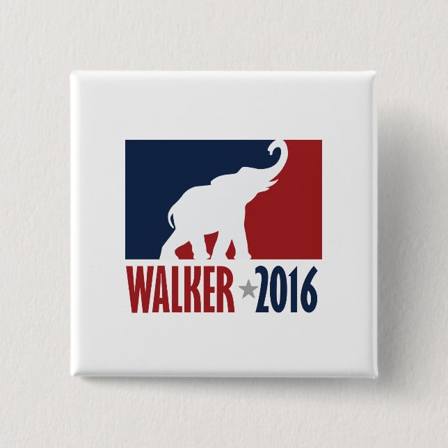 Walker 2016 Pro GOP Candidate Design 2 Inch Square Button (Front)