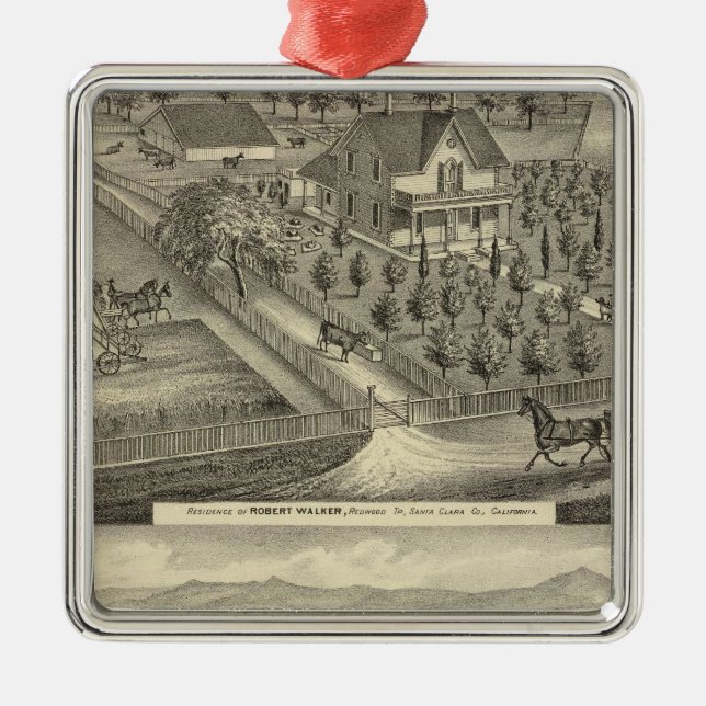 Walker, Ball residences Metal Ornament (Front)