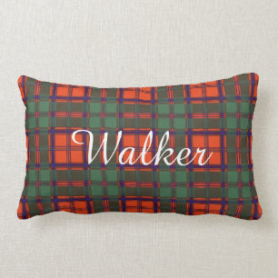 Walker clan Plaid Scottish kilt tartan Lumbar Pillow