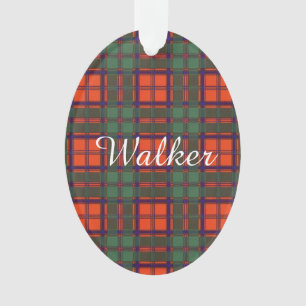 Walker clan Plaid Scottish kilt tartan Ornament
