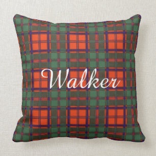 Walker clan Plaid Scottish kilt tartan Throw Pillow