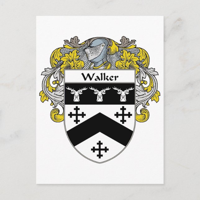 Walker Coat of Arms (Mantled) Postcard (Front)