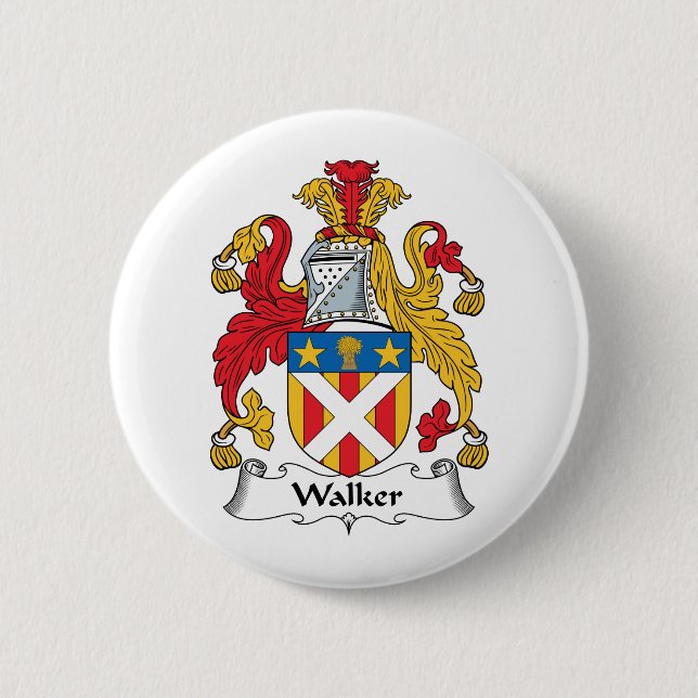 Walker Family Crest 2 Inch Round Button (Front)