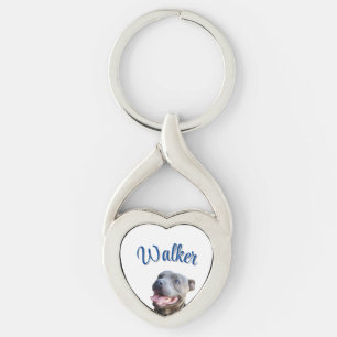Walker Name With Staffy Bull Terrier, Keychain