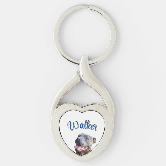 Walker Name With Staffy Bull Terrier,  Keychain (Front)
