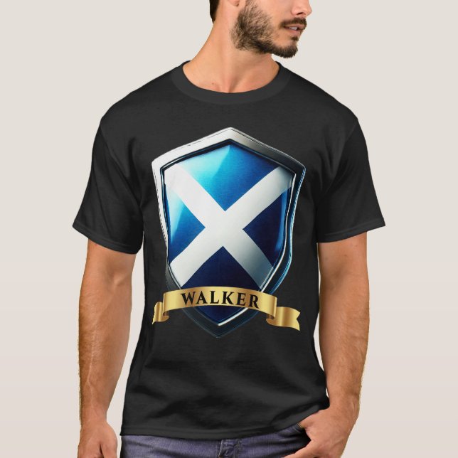 Walker Scotland Surname Shield vintage boy T-Shirt (Front)