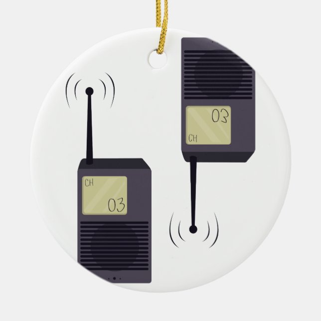 Walkie-Talkie Ceramic Ornament (Front)