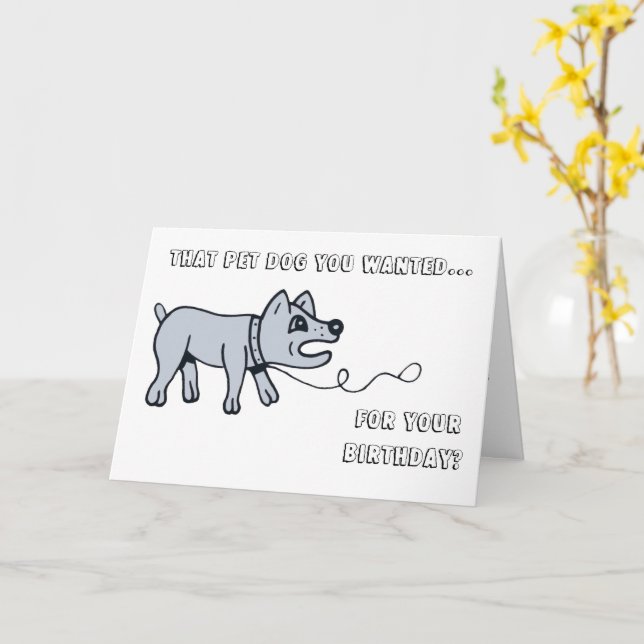 Walkies, Doggy. Card (Yellow Flower)
