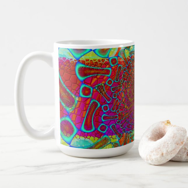 Walkin' On Sun Shine Psychedelic 3D Coffee Mug (With Donut)