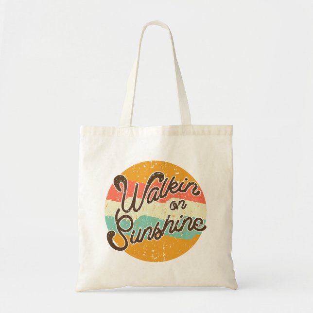 Walkin on Sunshine Retro Tote Bag (Front)