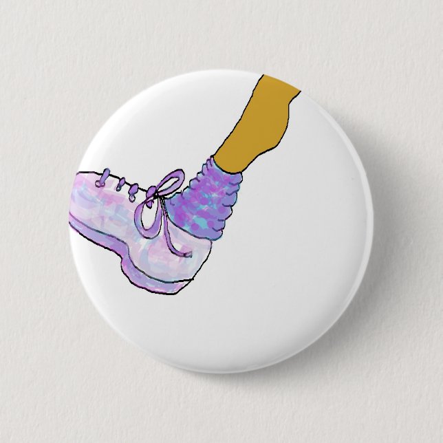 Walking 2 Inch Round Button (Front)
