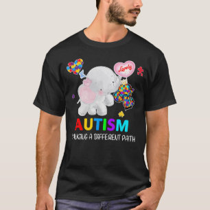 walking a different path elephant I Wear Blue For  T-Shirt