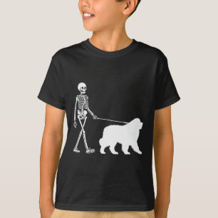 Walking A Newfoundland Dog Halloween Outfit  T-Shirt