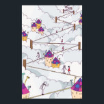 Walking a tightrope above the clouds. poster<br><div class="desc">Mysterious city floating in a gap in the clouds, with people and robots silently walking along a rope. This art depicts a slightly strange, yet peaceful world. "Where are these people going?" A thought-provoking image that sparks a new story each time you look at it. Perfect for your living room,...</div>