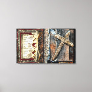 Walking Alone & Cross of Strength Canvas Print