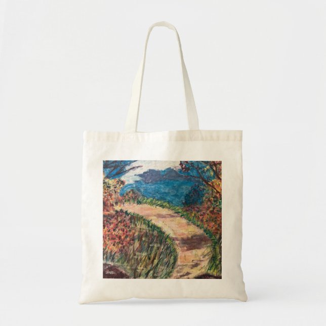 Walking along a path tote bag (Front)