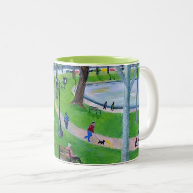 Walking around the Lough in Cork, Ireland Two-Tone Coffee Mug (Front Right)