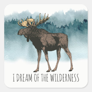 Walking Bear Dream Of The Wilderness Square Stick Square Sticker