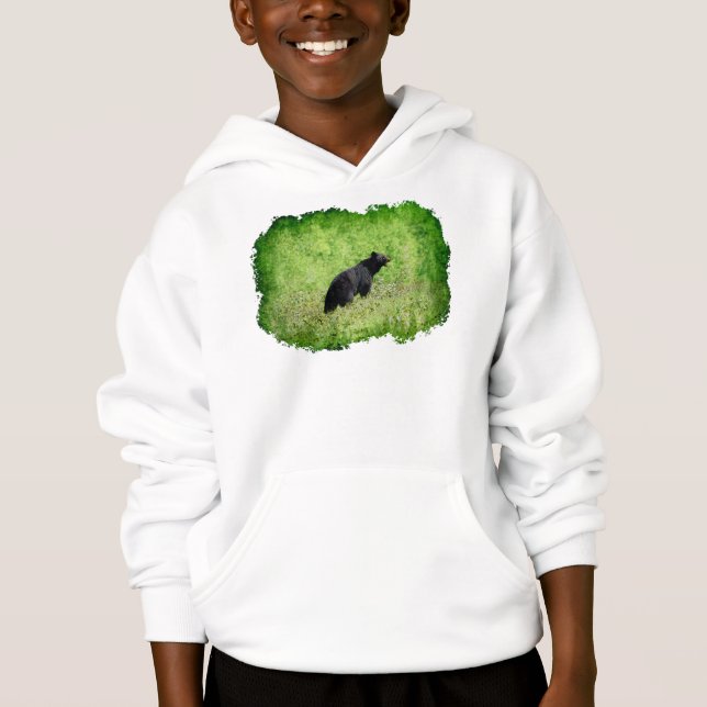 Walking Black Bear Grunge Art Sweater (Front)