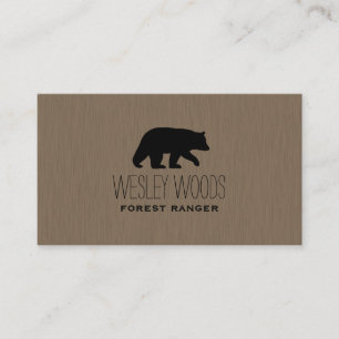 Walking Black Bear Silhouette   Simple Wildlife Business Card