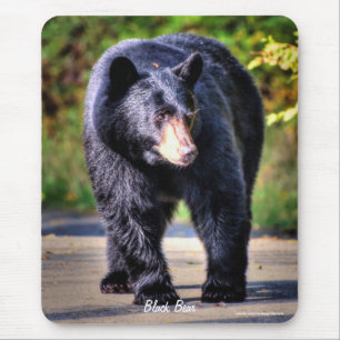 Walking Black Bear Wildlife Image for Animal-lover Mouse Pad