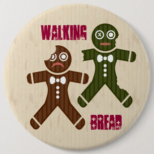 Walking Bread 6 Inch Round Button