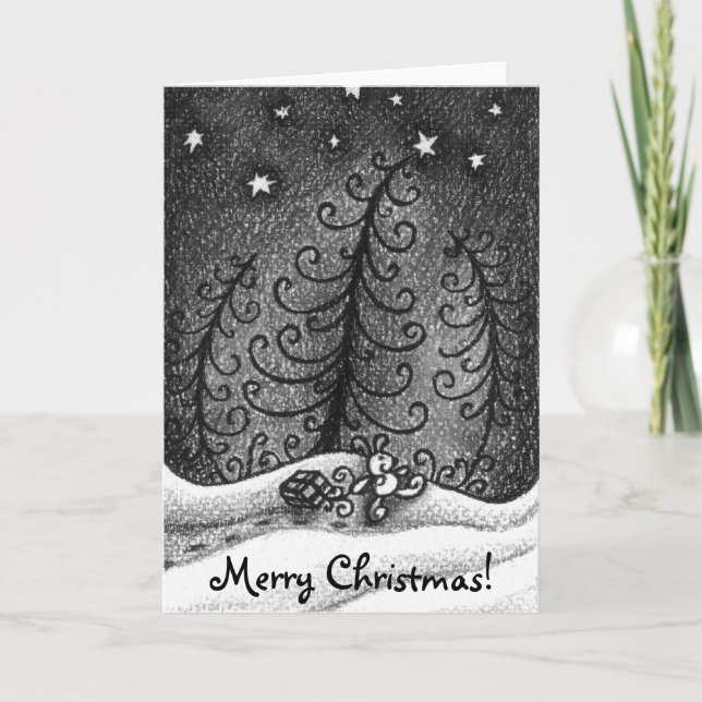 Walking Bunny Holiday Card (Front)