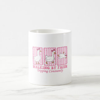 Walking By Faith Tripping Constantly Funny Clumsy Coffee Mug