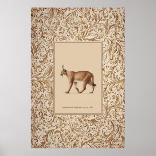 Walking Caracal Poster Print Neutral Wildlife