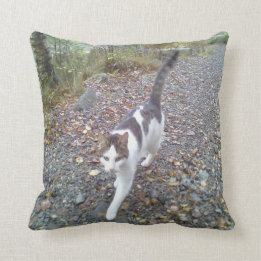 Walking Cat Throw Pillow