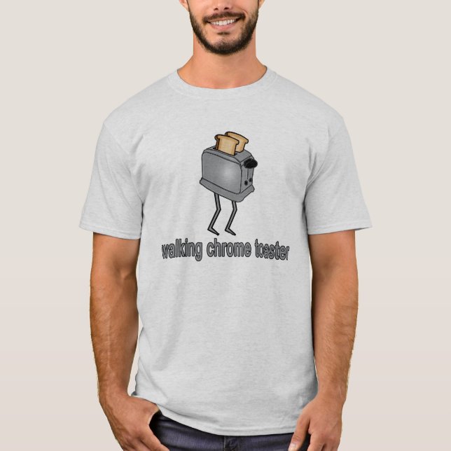 Walking Chrome Toaster T-Shirt (Front)