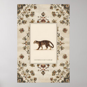 Walking Clouded Leopard Poster Print  Neutral