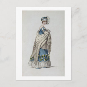 Walking dress, fashion plate from Ackermann's Repo Postcard