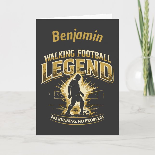 Walking Football Legend Funny Soccer Player Card (Front)
