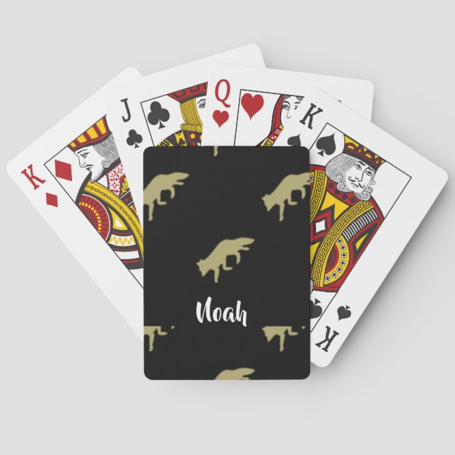 walking fox playing cards (Back)
