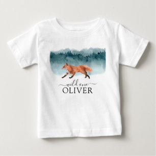 Walking Fox Wild One Birthday Baby T-Shirt