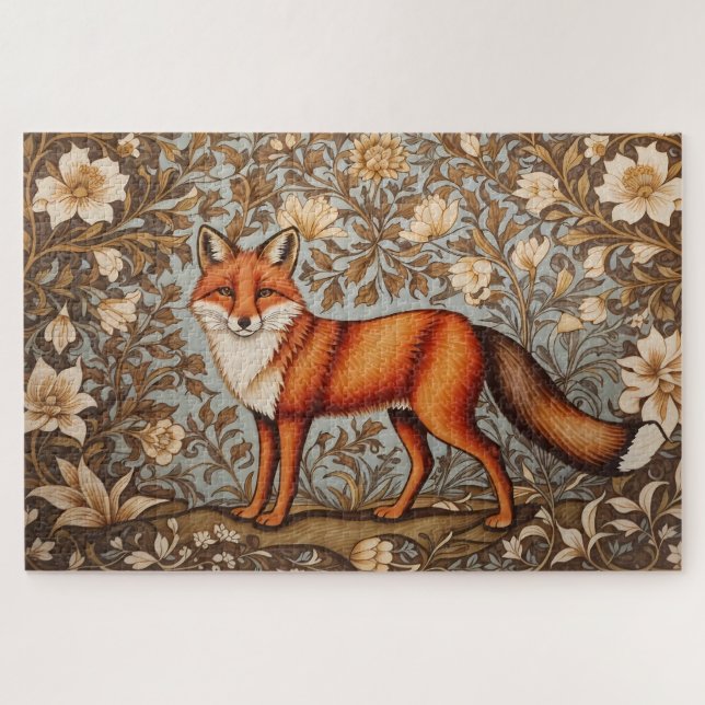 Walking Fox William Morris Inspired  Jigsaw Puzzle (Horizontal)