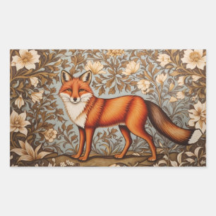 Walking Fox William Morris Inspired Sticker