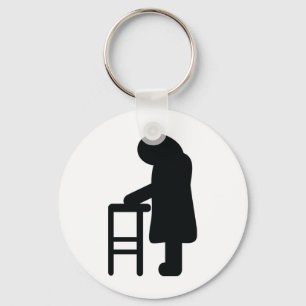 walking frame granny keychain