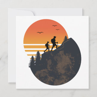 Walking Hiking Mountain Card