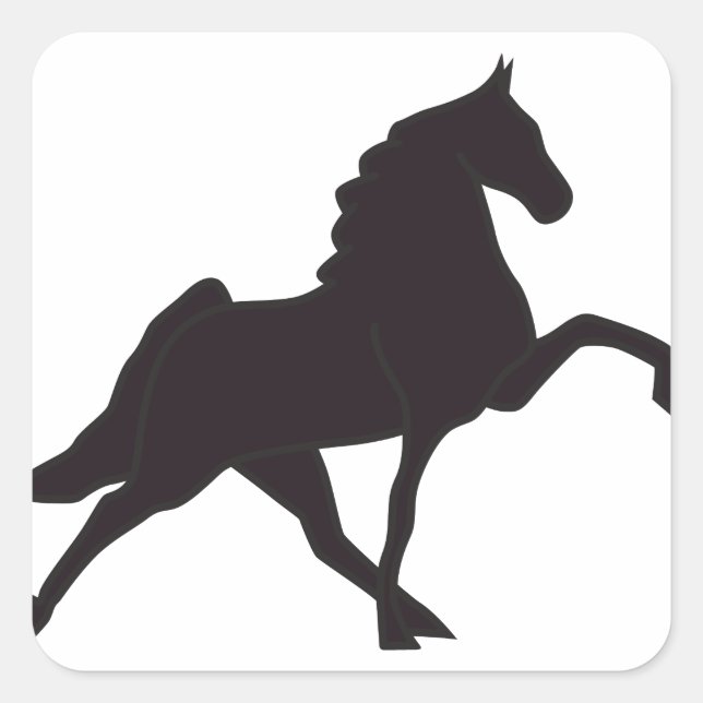 Walking Horse Silhouette Square Sticker (Front)